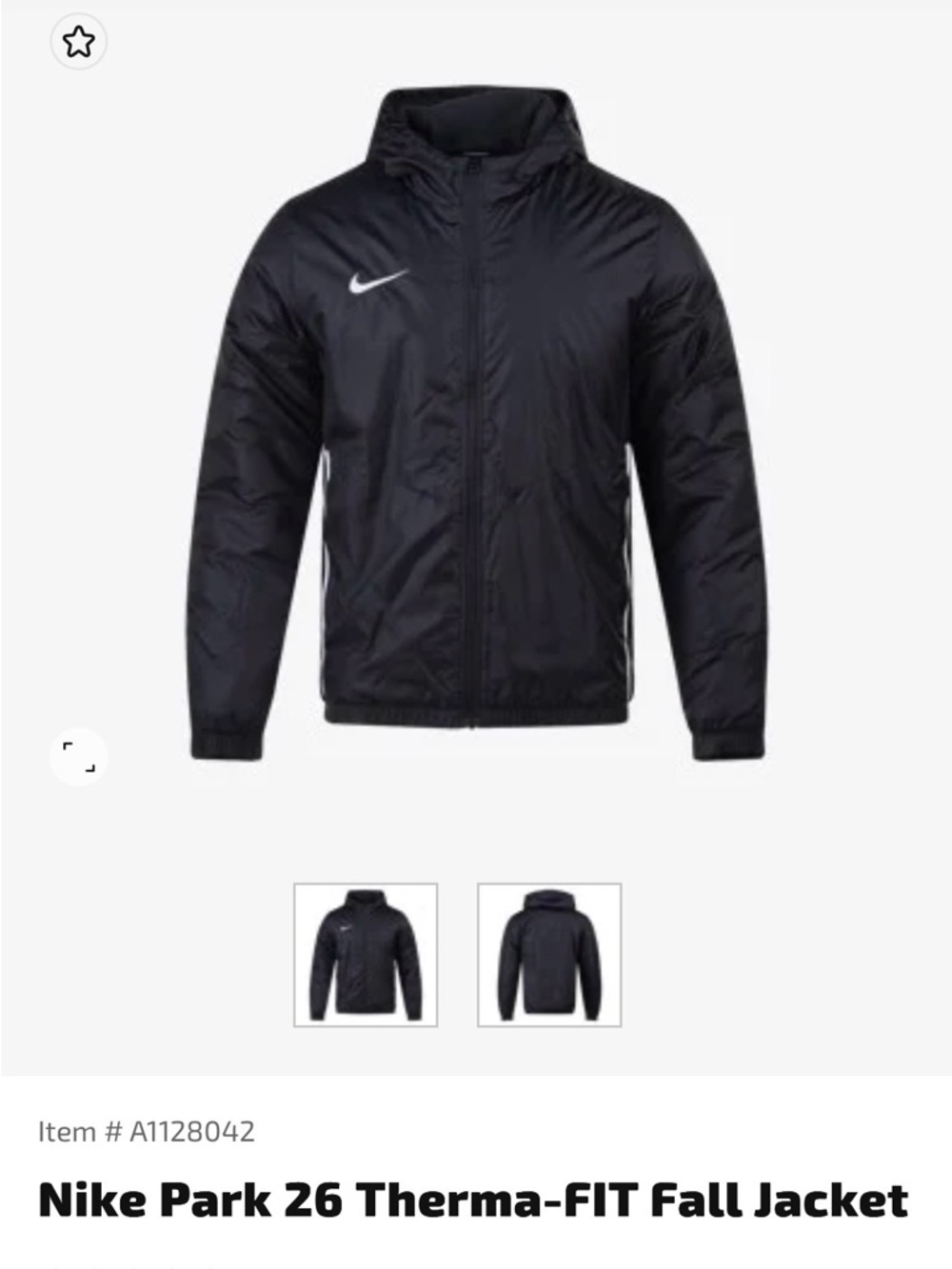 Nike Black Performance Hooded Therma-FIT Jacket